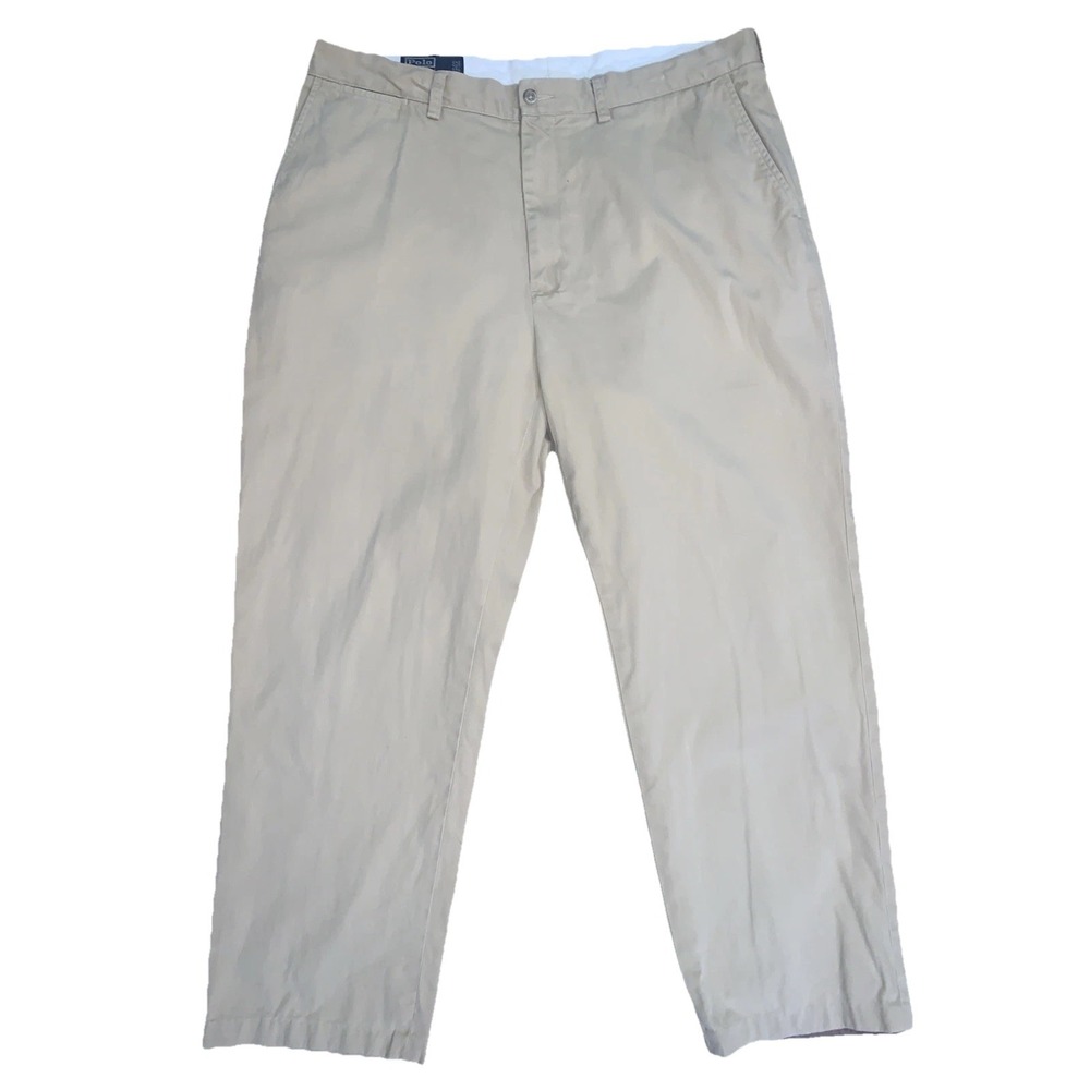 Polo Ralph Lauren Prospect Pants Mens 38x28 (38x32 Tag) Classic Chino Beige Logo